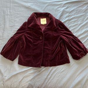Burgundy velvet coat